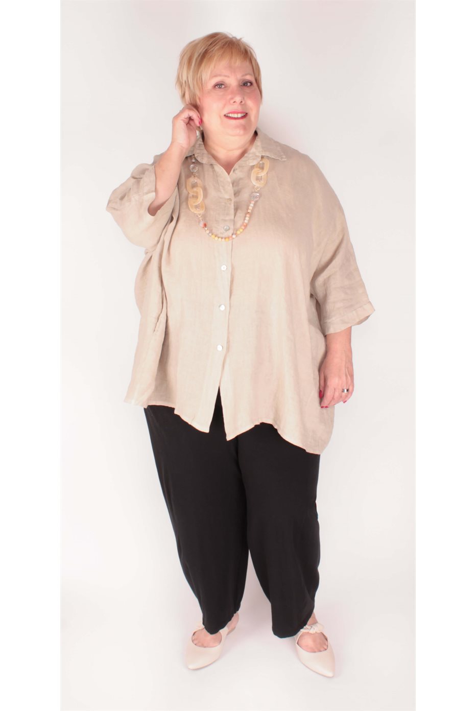 Blouse en Lin Beige